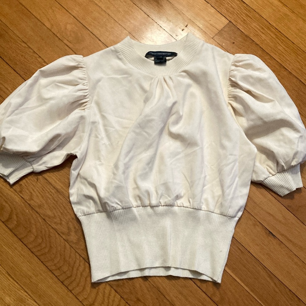 French Connection Cream Puff Sleeve Top